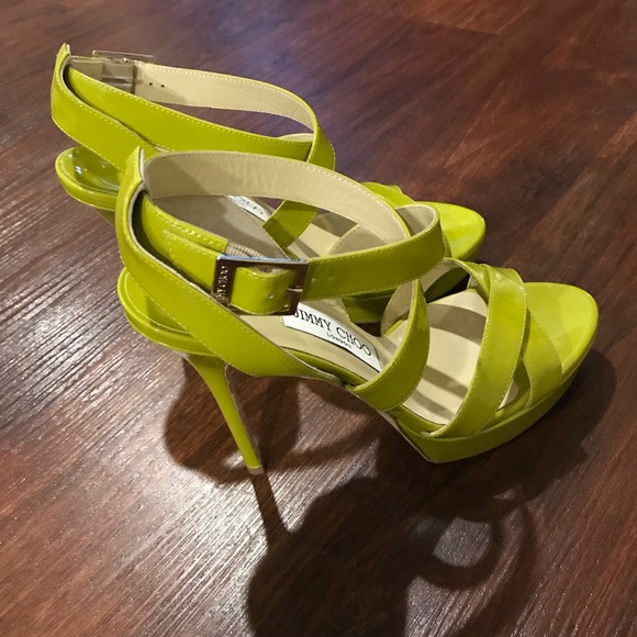 Neon Green Jimmy Choo Platform Sandals 💚 - Picture 2 of 7
